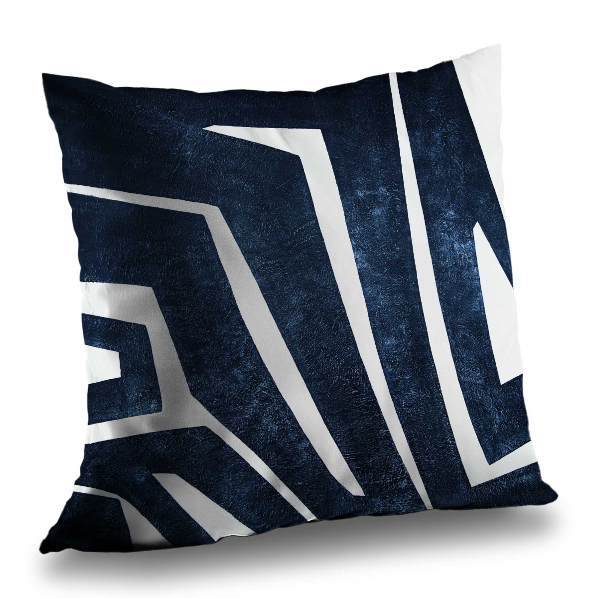 C1PC1414RV7JAU 14 x 14 in. Blue Labyrinth Abstract Poly Twill Throw - Bedroom Decor