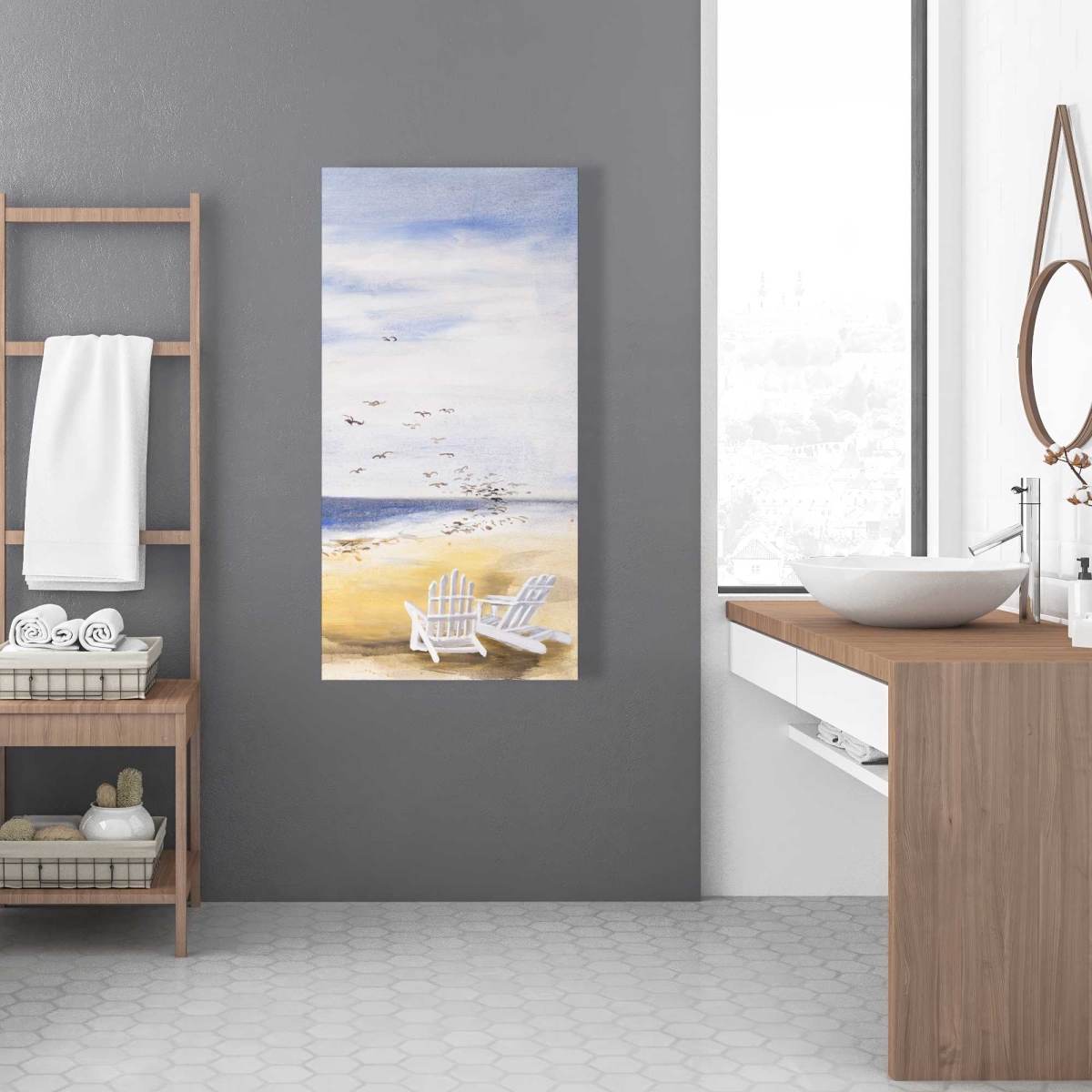 C1RC24481B0YUP 24 x 48 in. Day at the Beach - Scenic Canvas for Living Room Decor