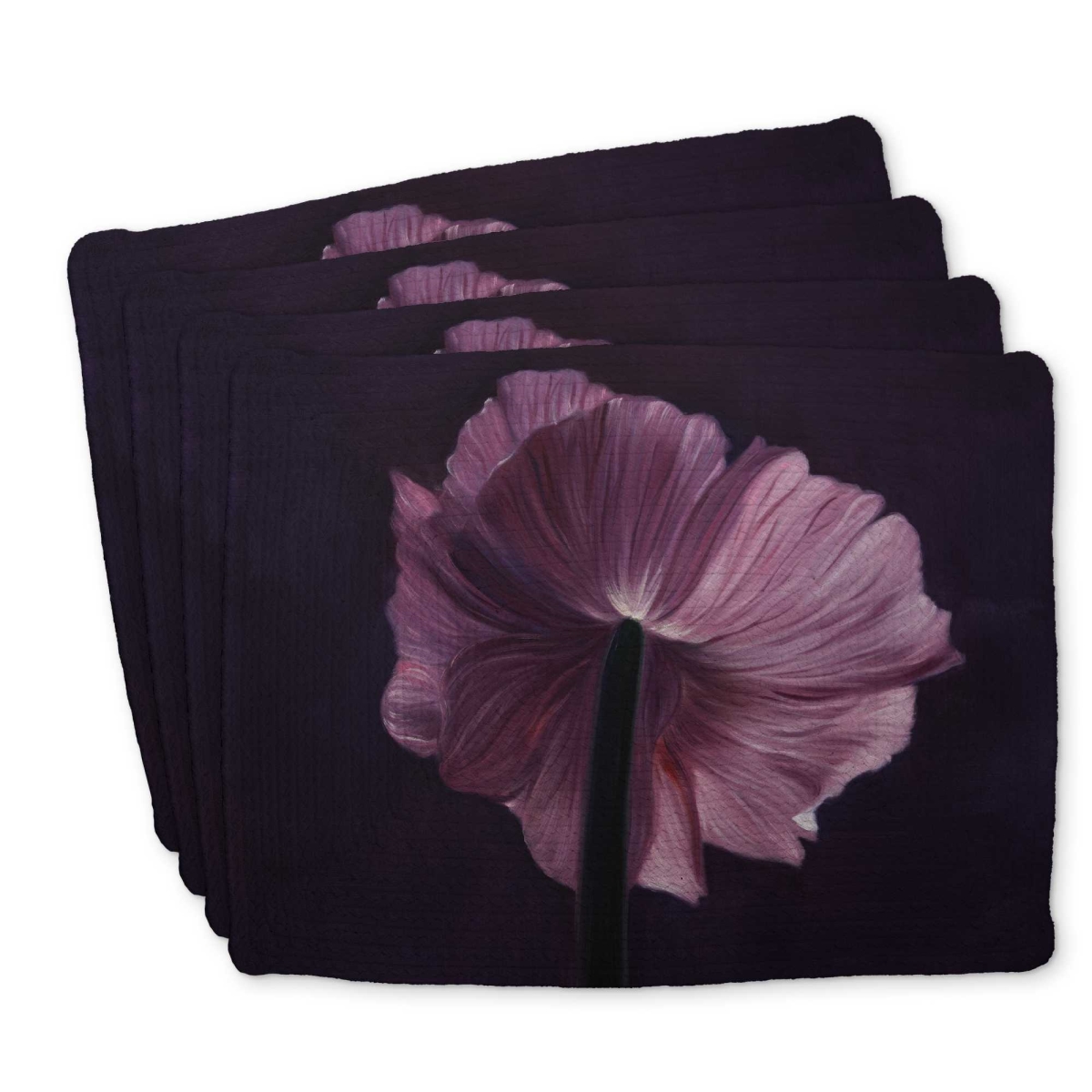 Picture of Begin Home Decor C4BP1418HFIGI5 14 x 18 in. Purple Petals Braided Polyester Placemat - Home Decor Accent - Set of 4