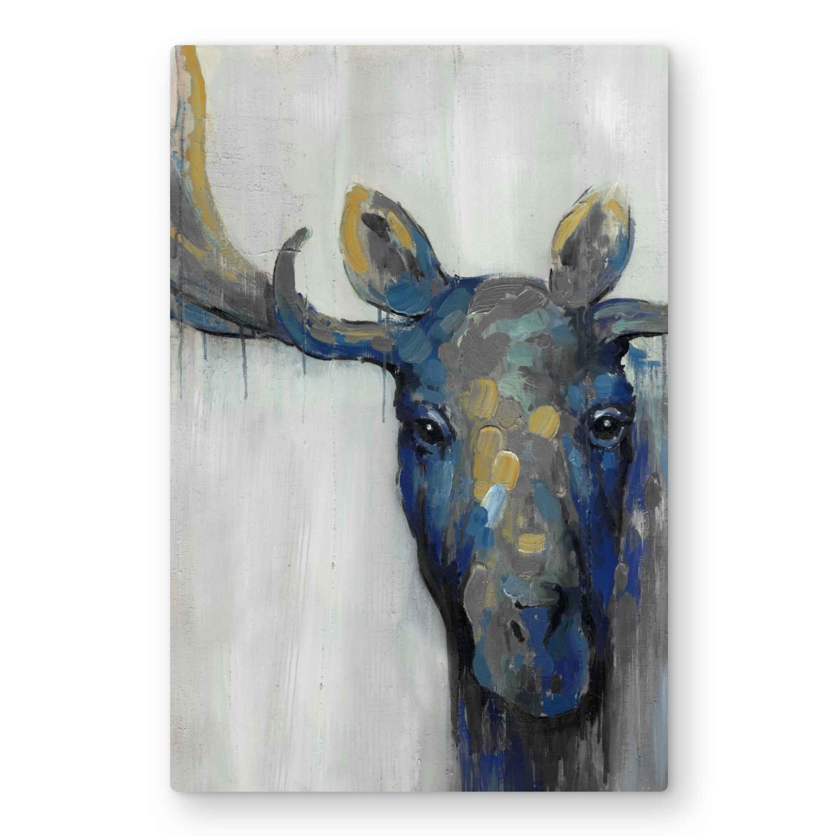 C1MP203001XFS8 20 x 30 in. Blue Moose - Rustic Metal Print Wall Art for Home Decor - Unique Art