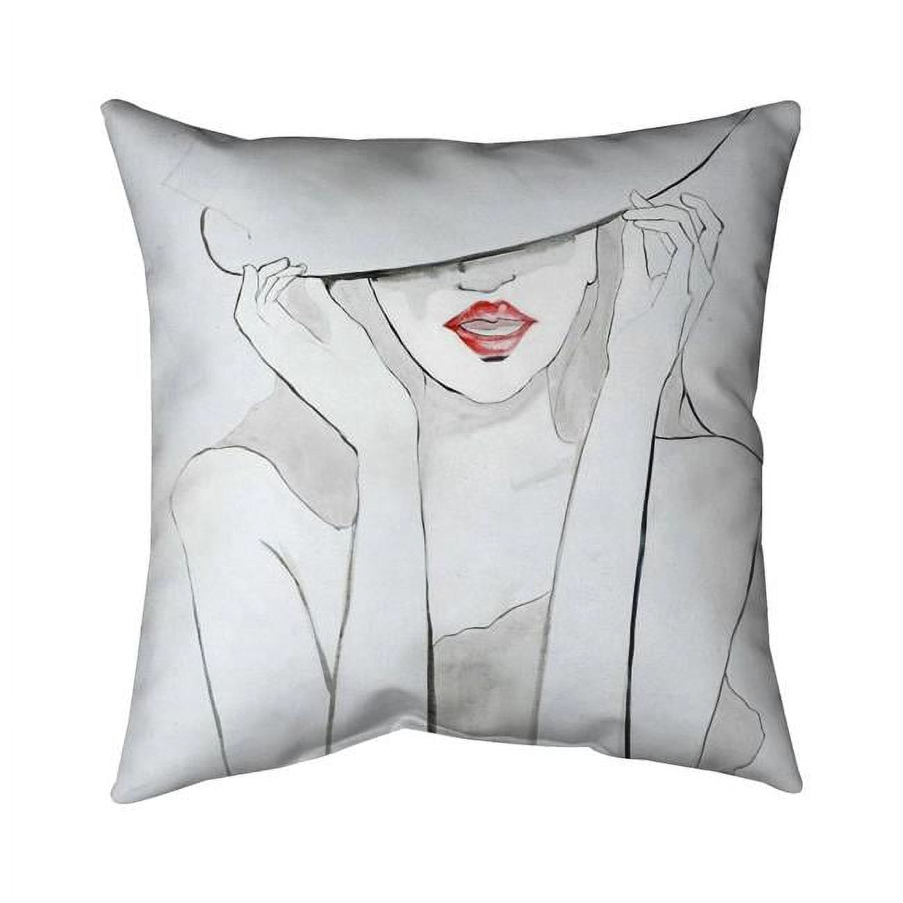 20 x 20 in. Woman with Big Hat-Double Sided Print Indoor Pillow