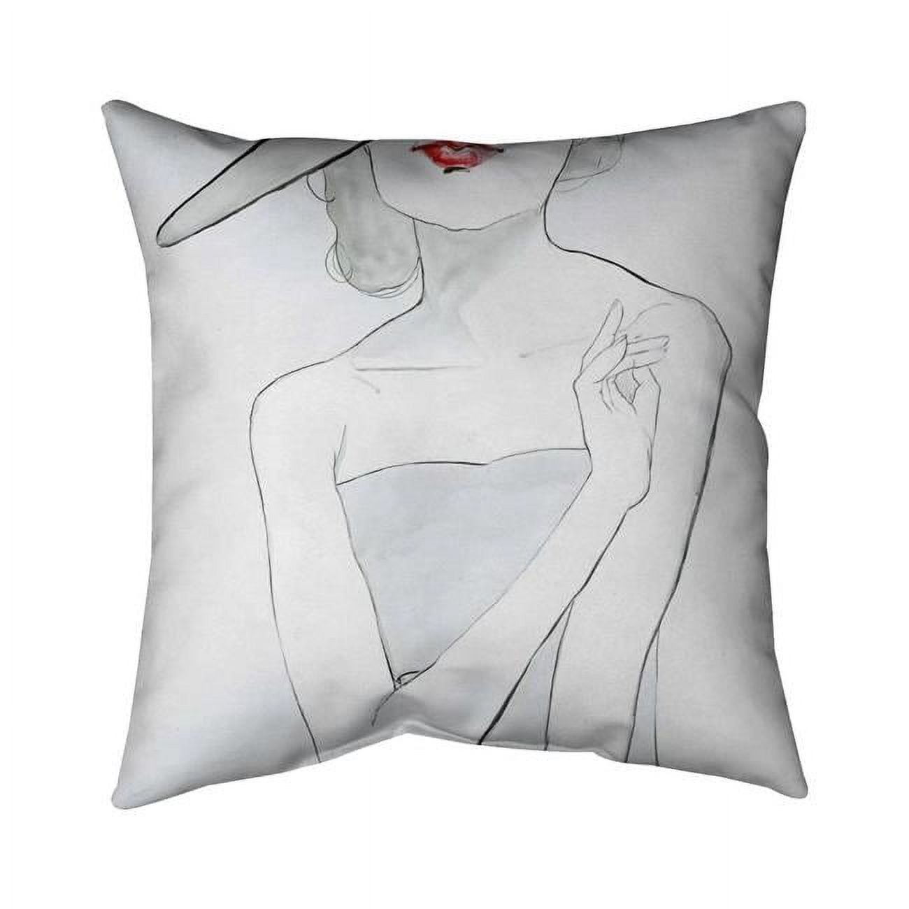 20 x 20 in. Woman with Hat-Double Sided Print Indoor Pillow