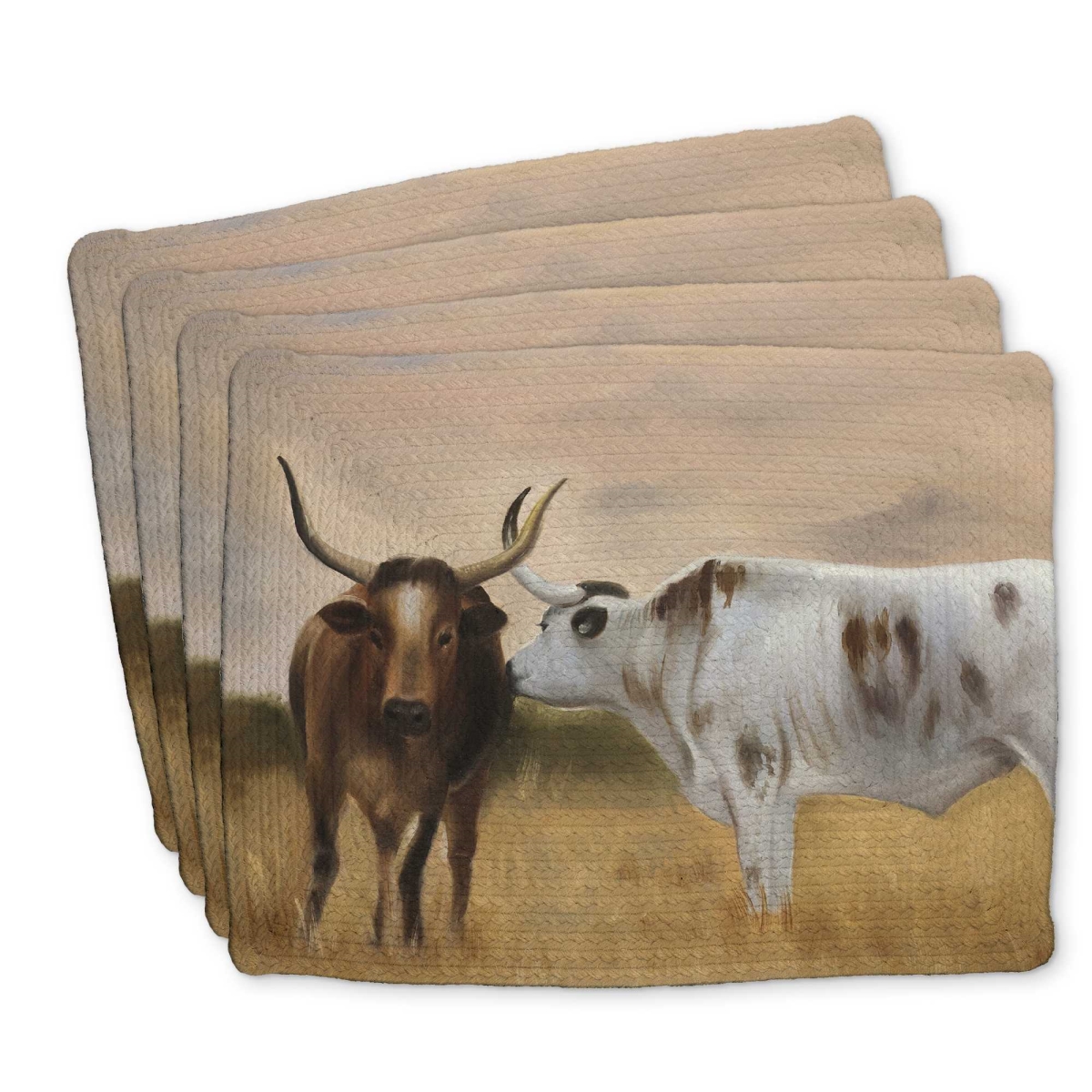 Picture of Begin Home Decor C4BP1418N7W56Q 14 x 18 in. Nguni Herd Braided Polyester Placemat - Stylish Home Decor - Set of 4