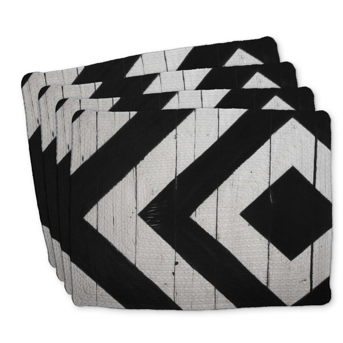 Picture of Begin Home Decor C4BP1418PG1QY7 14 x 18 in. Rhombus on Wood - Braided Polyester Placemat for Home Decor - Set of 4