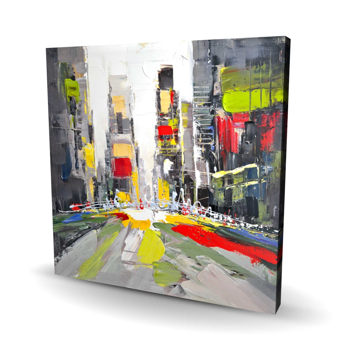 C1RC36363HJ3PP 36 x 36 in. Abstract Texturized Cityscape - Gray Building Canvas Art