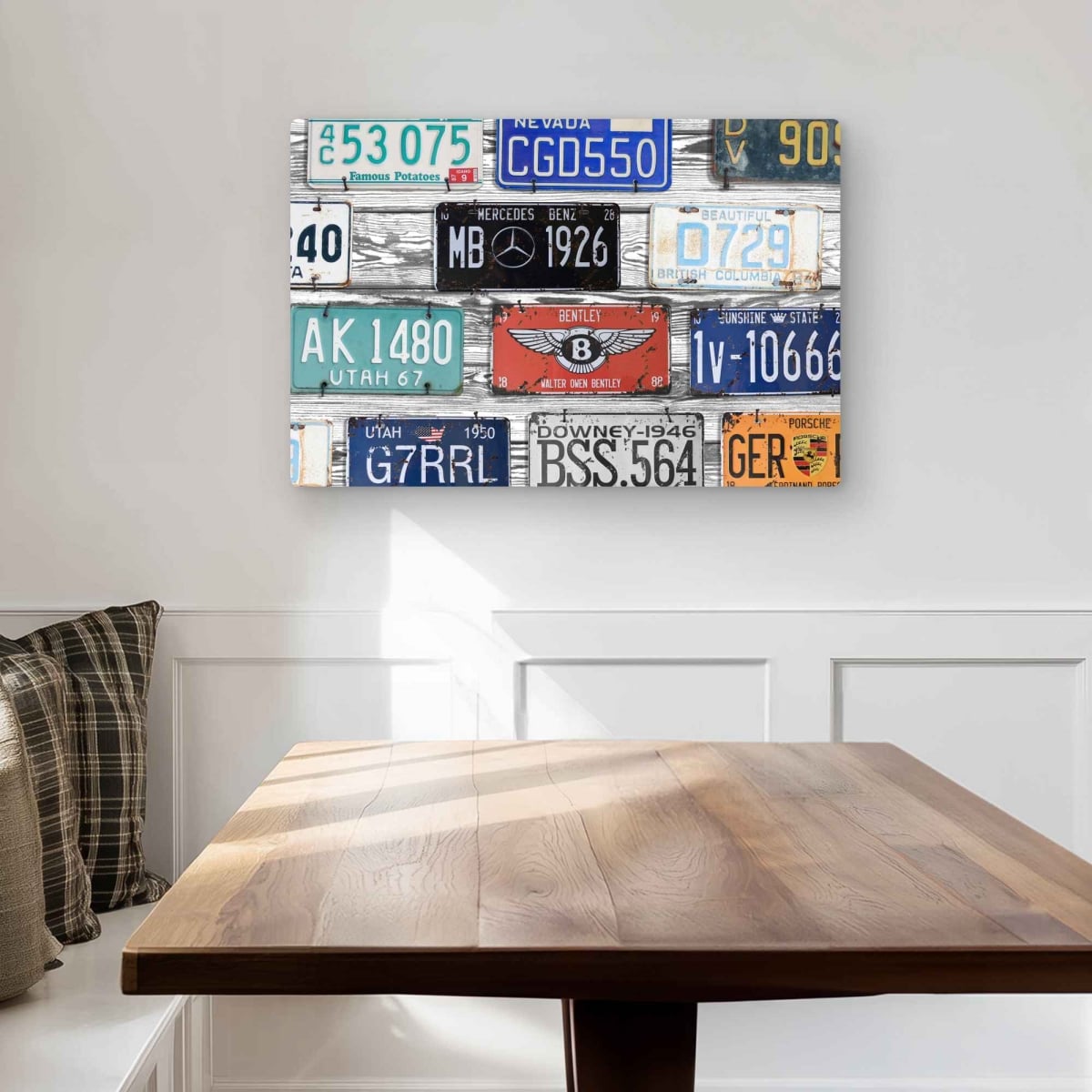 C1MP2030ITGGKO 20 x 30 in. Vintage Plates Registration - Industrial Metal Print Wall Art for Man Cave
