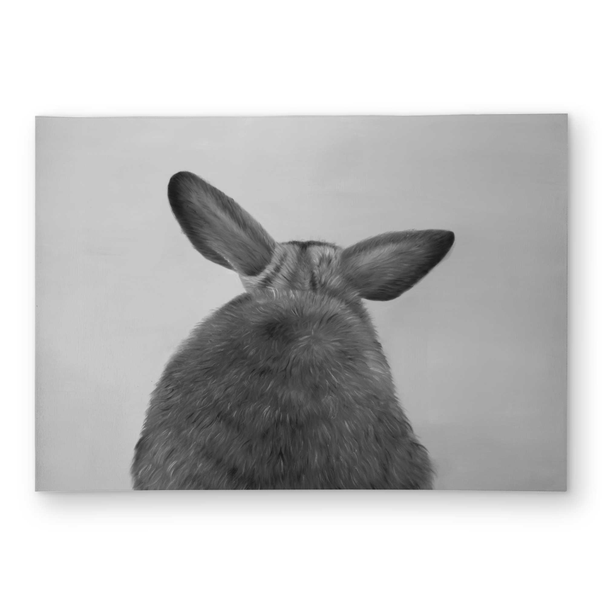 C1ROAR57OEMH50 5 x 7 ft. Little Rabbit From Behind - Monochrome Pets Outdoor Rectangle Area Rug