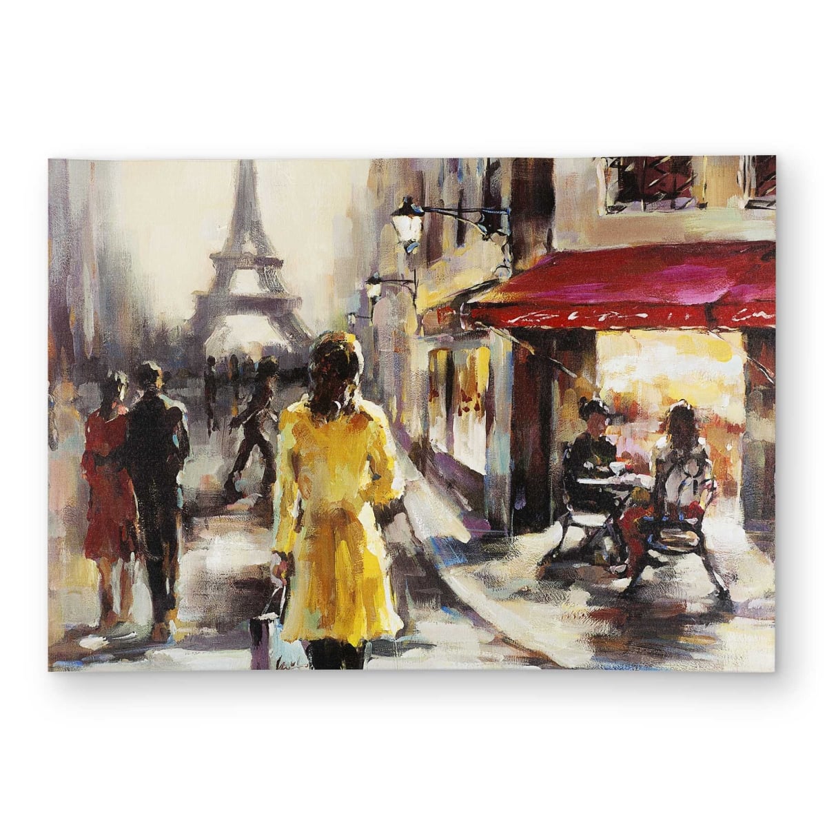 C1ROAR57QZBKXC 5 x 7 ft. Yellow Coat Woman Street Rectangle Area Rug - Outdoor Living Room Decor