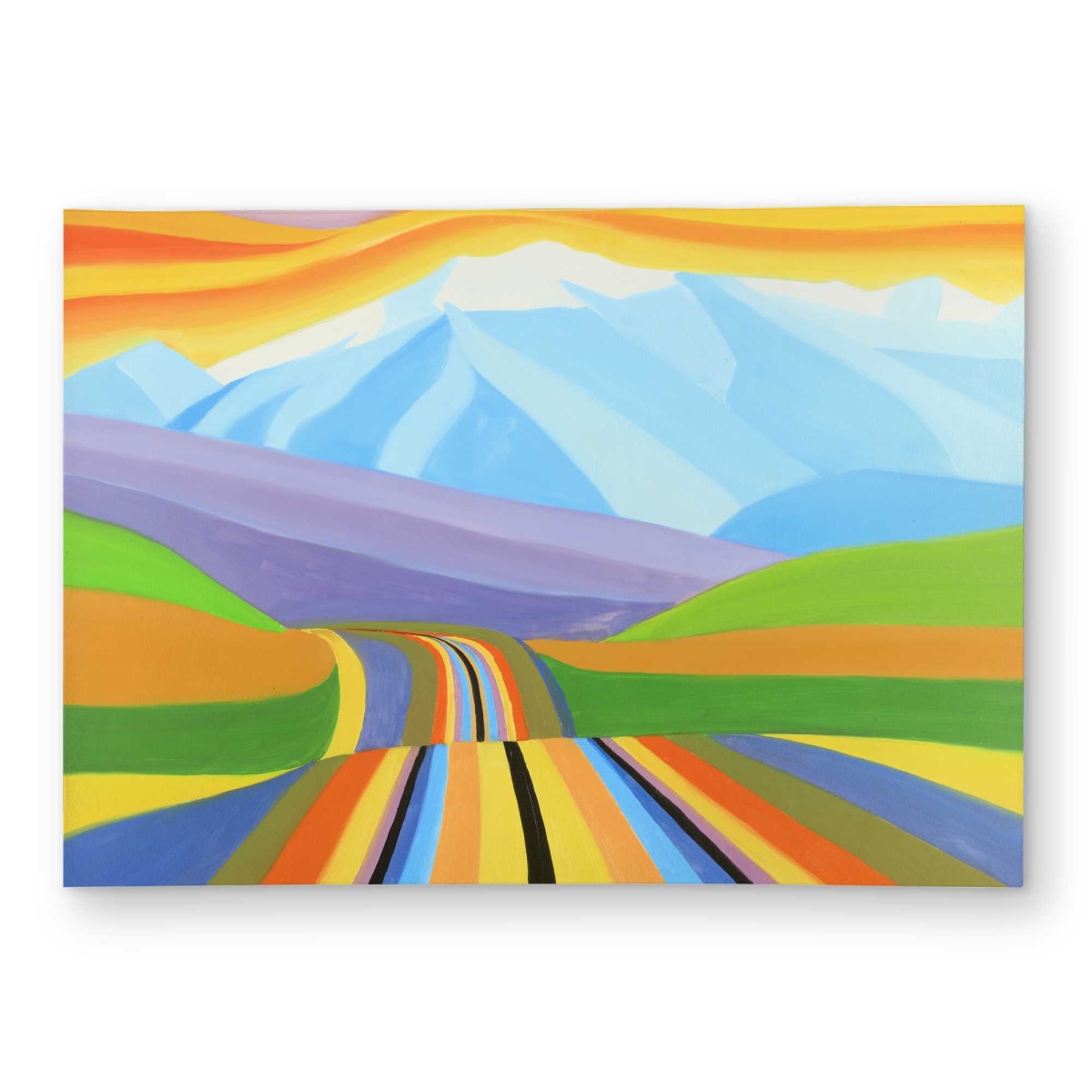 C1ROAR57VEFWOP 5 x 7 ft. Mountain Road Multi Color Rectangle Area Rug - Modern Outdoor Decor