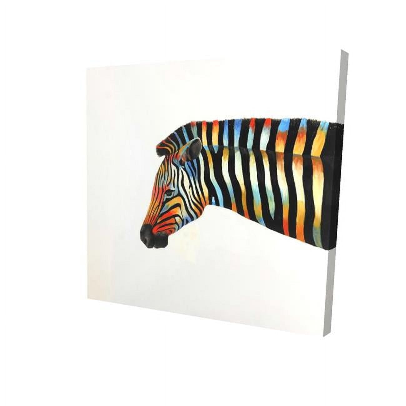 8 x 8 in. Colorful Zebra-Print on Canvas