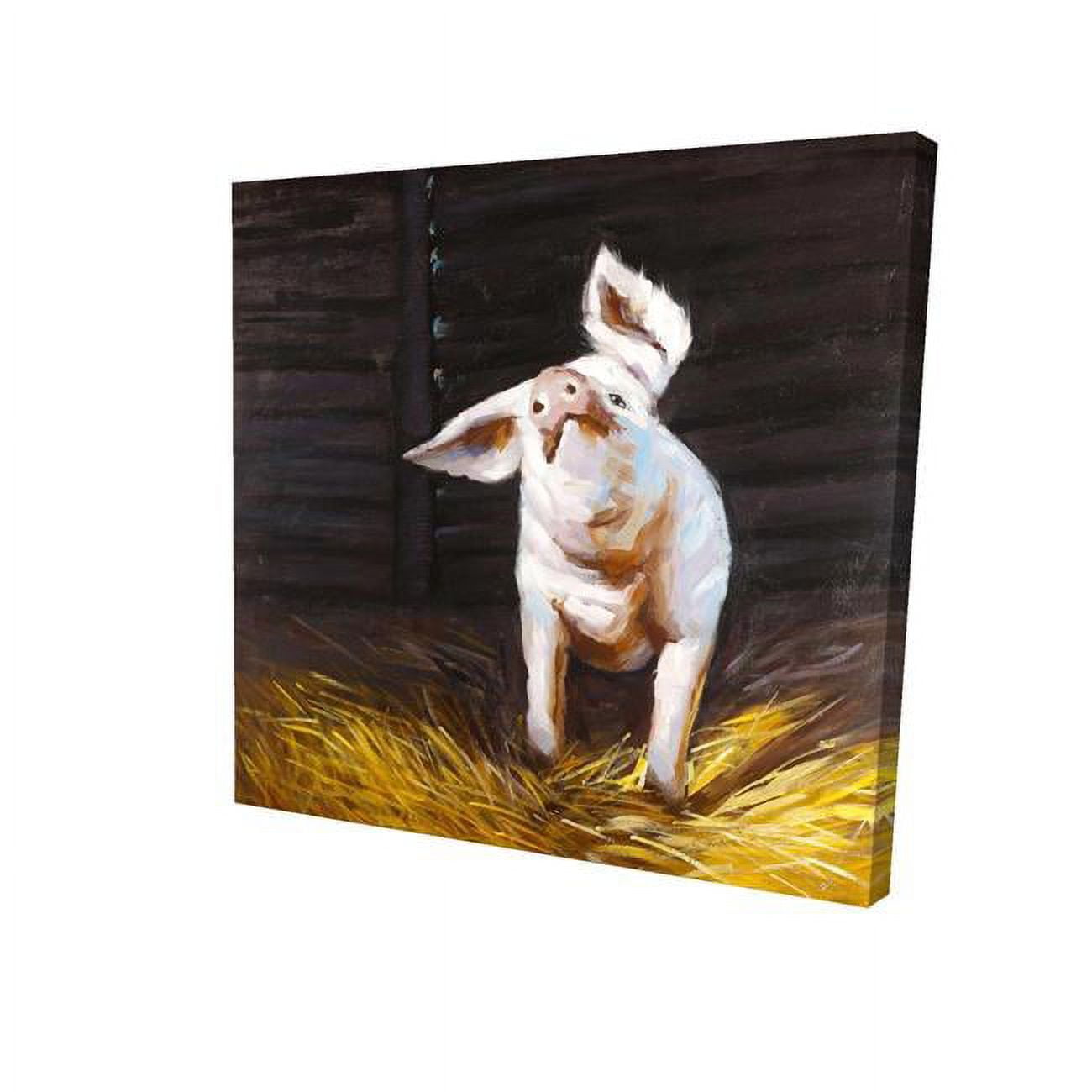 12 x 12 in. Happy Pig-Print on Canvas