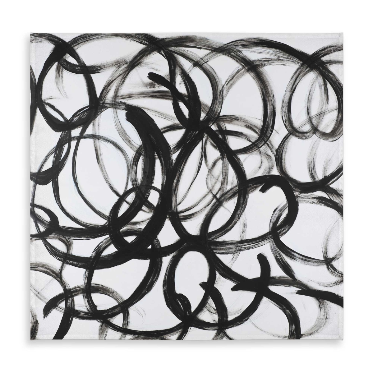Picture of Begin Home Decor C1TC585848MNQ5 58 x 58 in. Abstract Curly Lines Tablecloth - White Indoor & Outdoor Decor