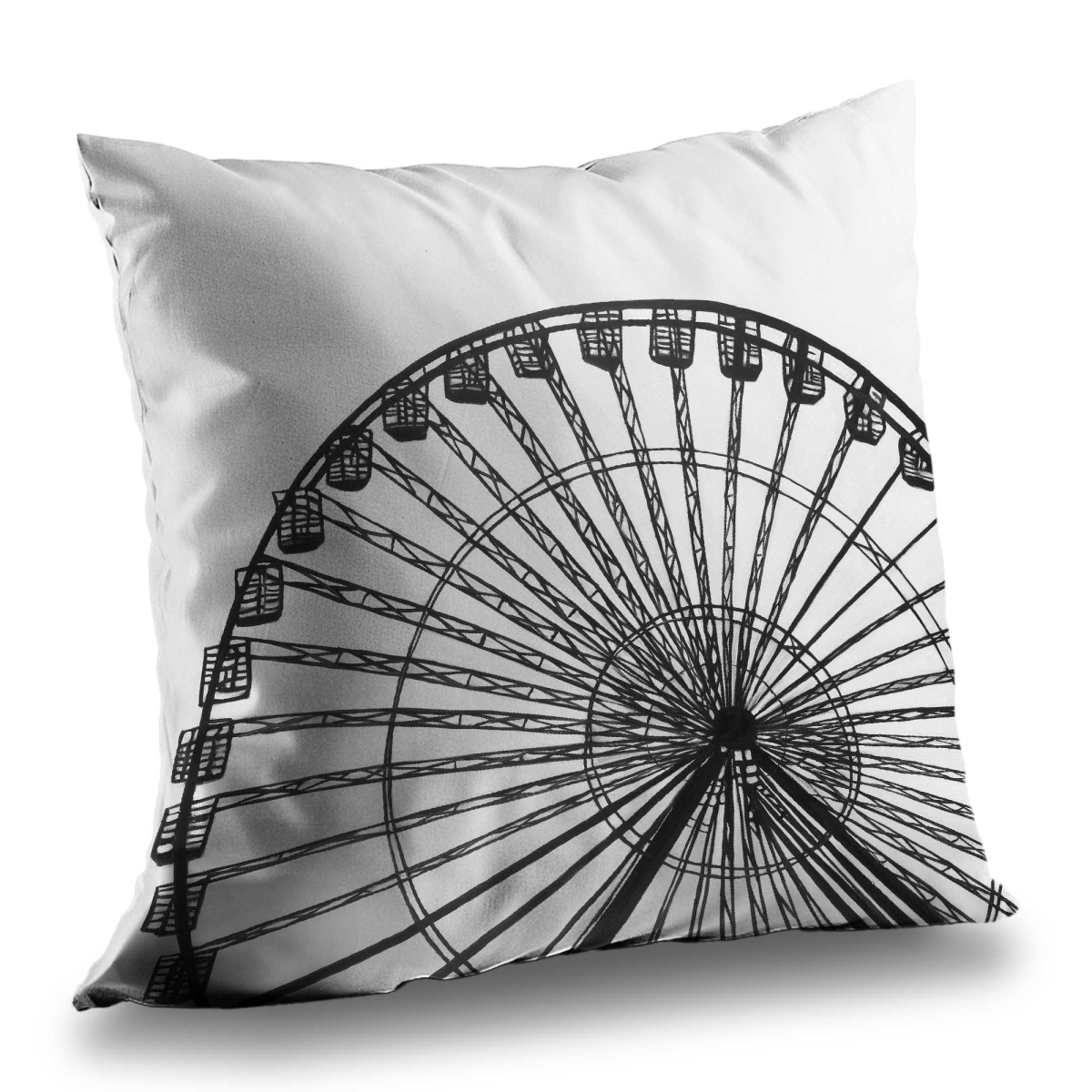 C1PC14145Z6C2U 14 x 14 in. Monochrome Ferris Wheel - Black Poly Twill Throw