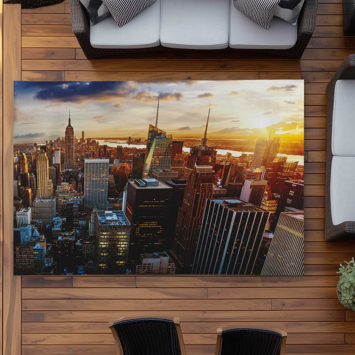 C1ROAR574XT3VH 5 x 7 ft. City of York by Dawn - Hyperrealist Outdoor Rectangle Area Rug