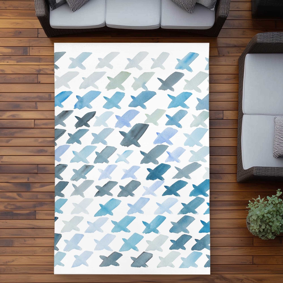 C1ROAR5770MAQV 5 x 7 ft. X Pattern Minimalist Bedroom Outdoor Rectangle Area Rug - Home Decor