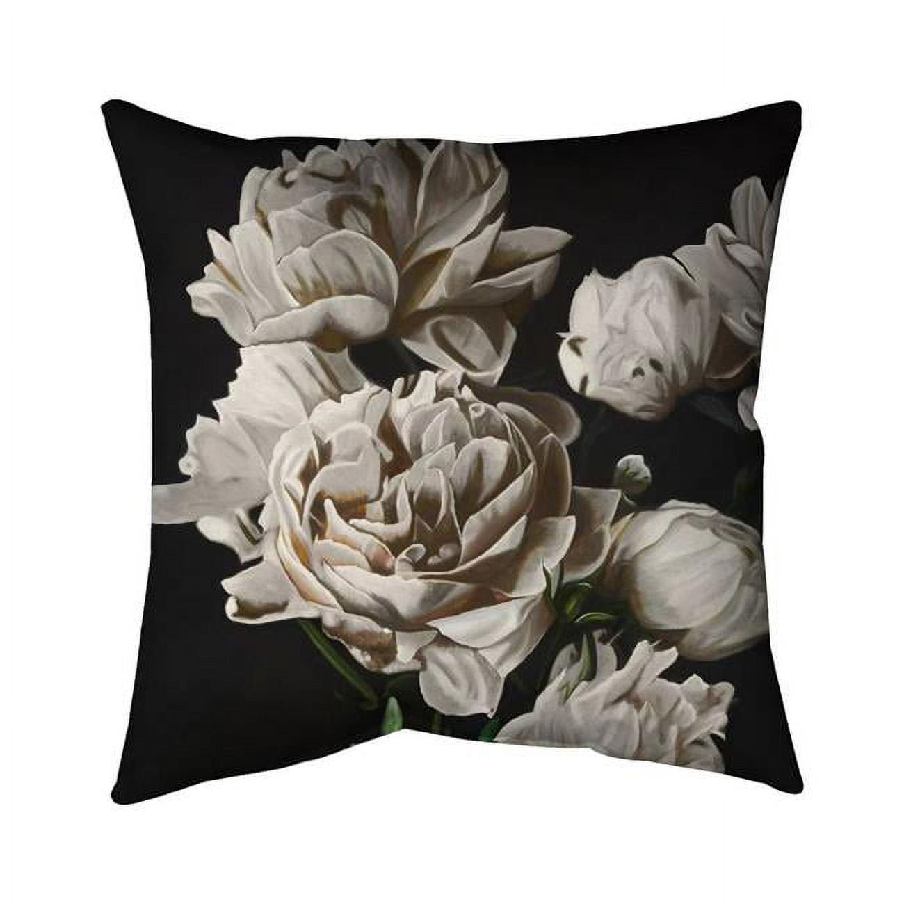 20 x 20 in. Beige Peonies-Double Sided Print Indoor Pillow