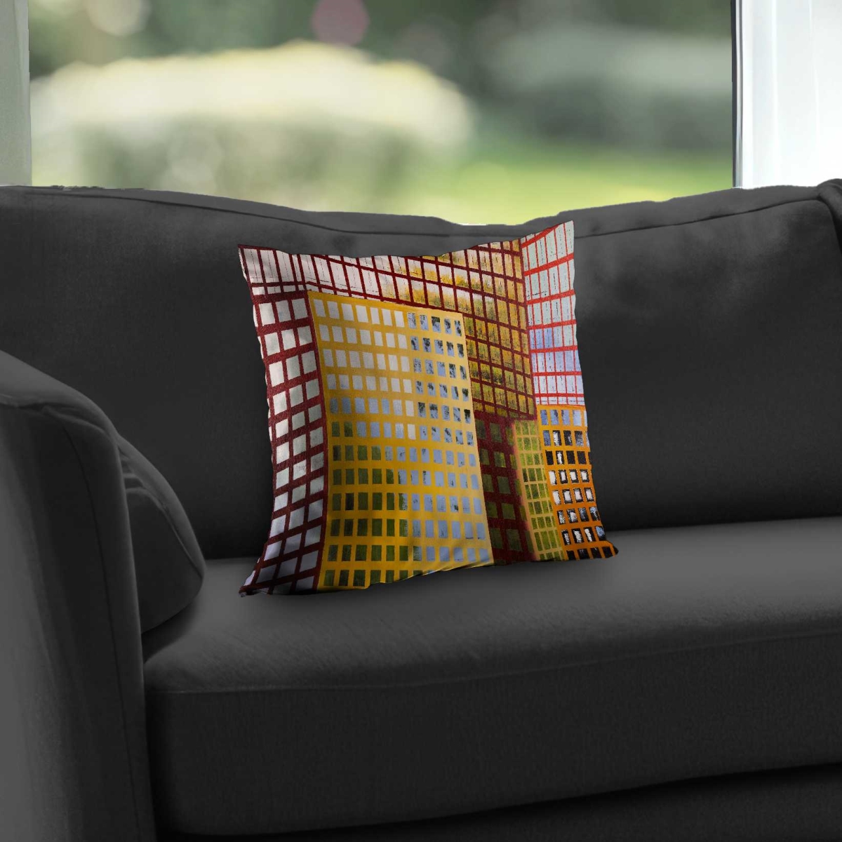 C1PC1414P25ONZ 14 x 14 in. Skyscrapers Building Architecture Throw - Poly Twill Decor