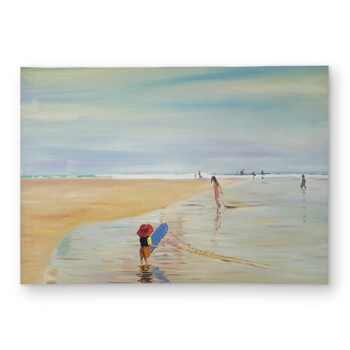 C1ROAR57N6J65Q 5 x 7 ft. Children at the Beach - Beach Blue Outdoor Rectangle Area Rug