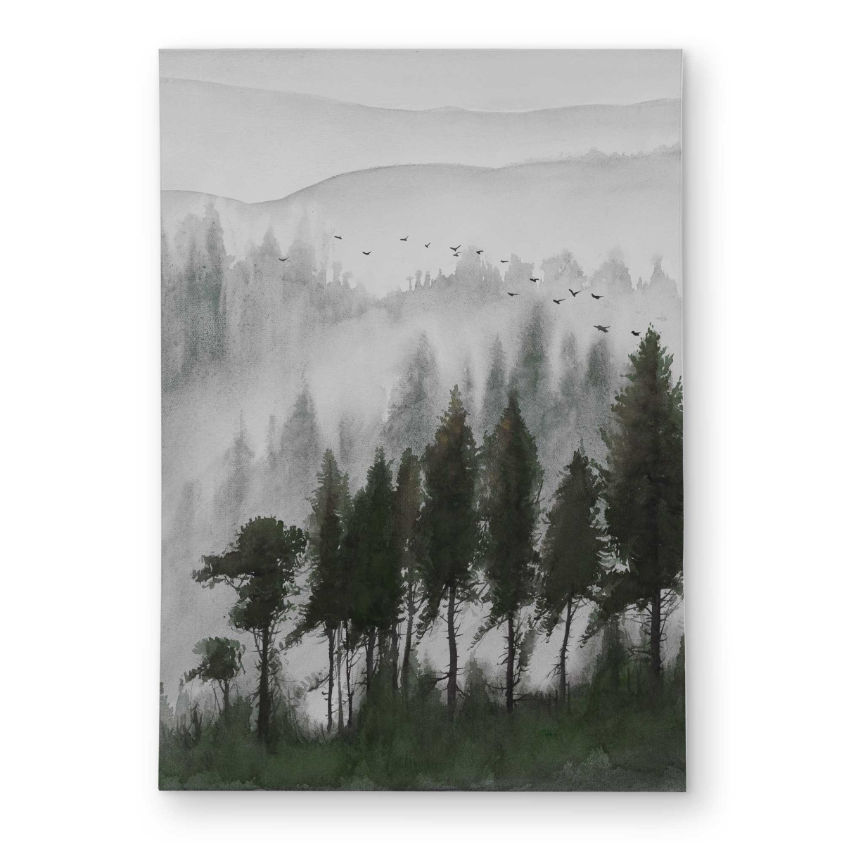 C1ROAR57OC7FGH 5 x 7 ft. Mountains Landscape Dark Watercolor Outdoor Rectangle Area Rug - Decor