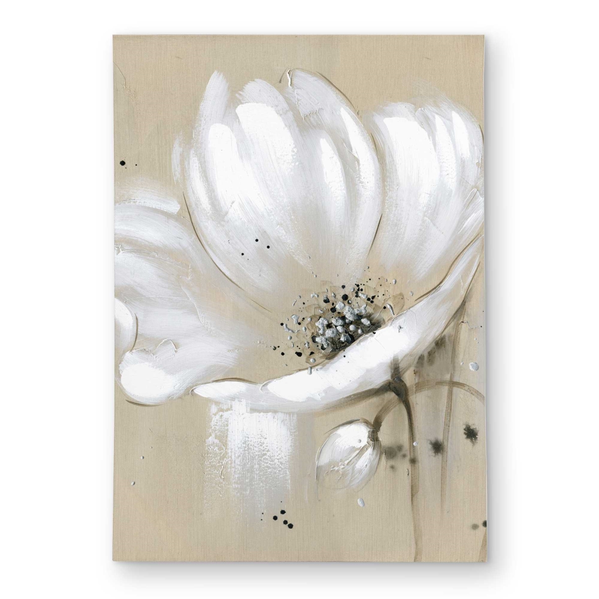 C1ROAR57OM8TYR 5 x 7 ft. White Abstract Wild Flower Outdoor Rectangle Area Rug - Home Decor