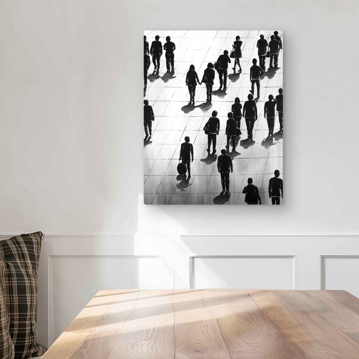 C1MP1620A6FYQ7 16 x 20 in. Silhouettes of People on the Street Wall Art - Metal Print