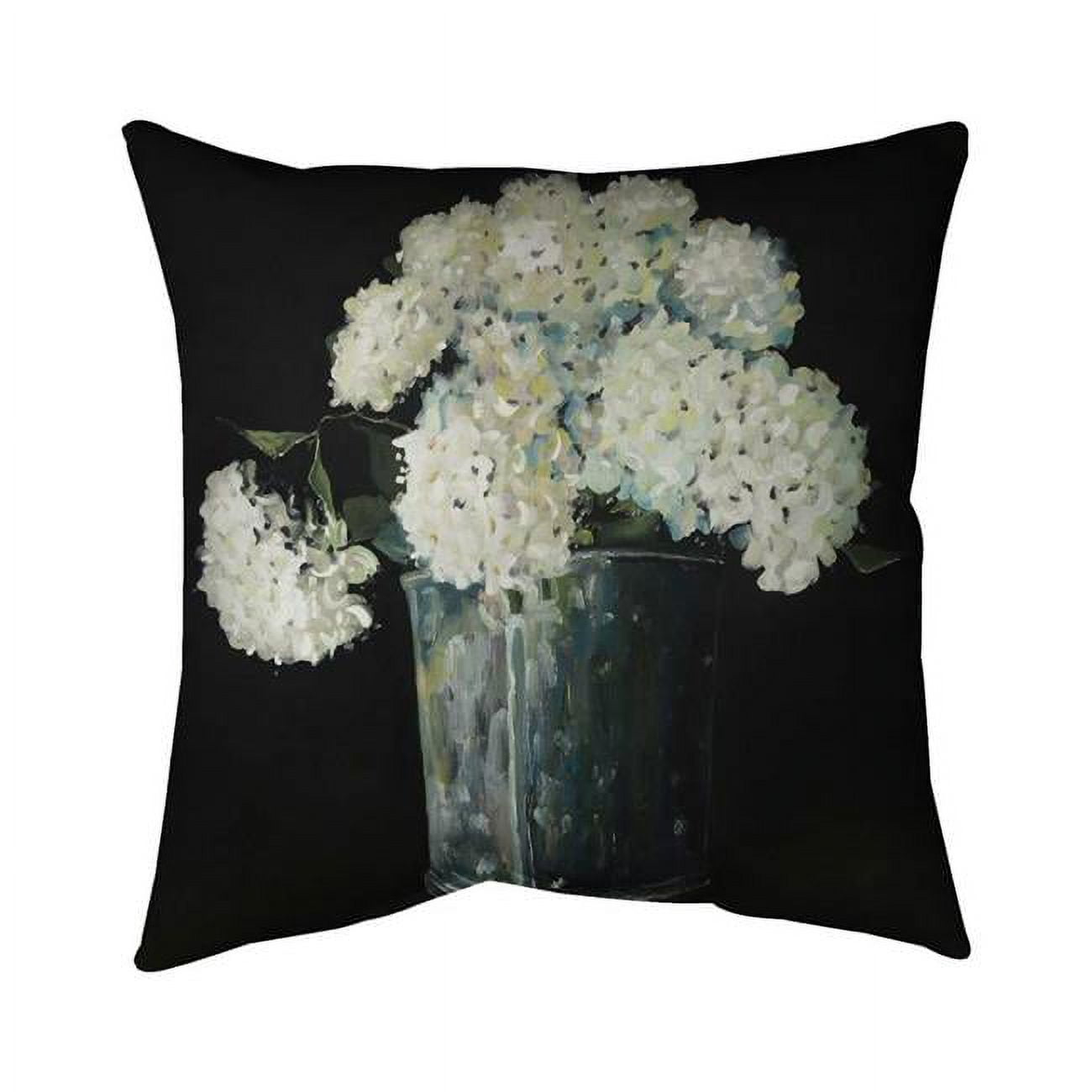 20 x 20 in. White Hydrangea Flowers-Double Sided Print Indoor Pillow