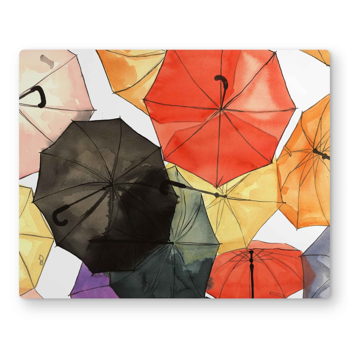 C1MP1620Q36I4G 16 x 20 in. Suspended Umbrellas - Unique Metal Print Wall Art for Home Decor