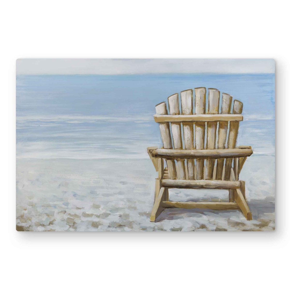 C1MP203047N49I 20 x 30 in. Wood Beach Chair - Brown Beach Metal Print Wall Art for Home Decor