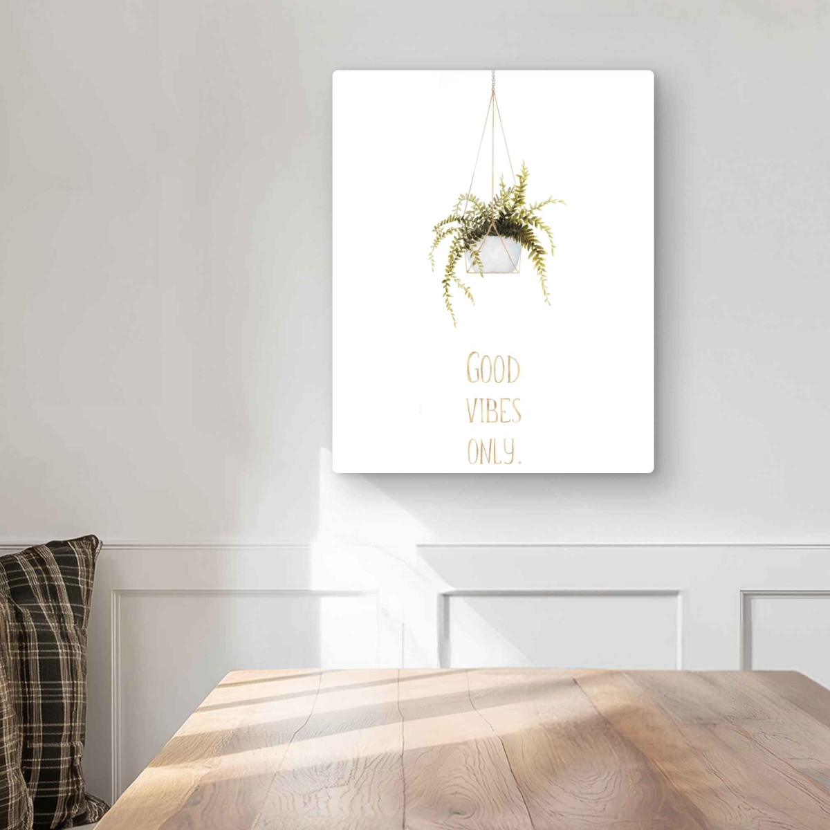 C1MP1620C6UYLR 16 x 20 in. Good Vibes Only Wall Art - Spiritual Leaves Metal Print