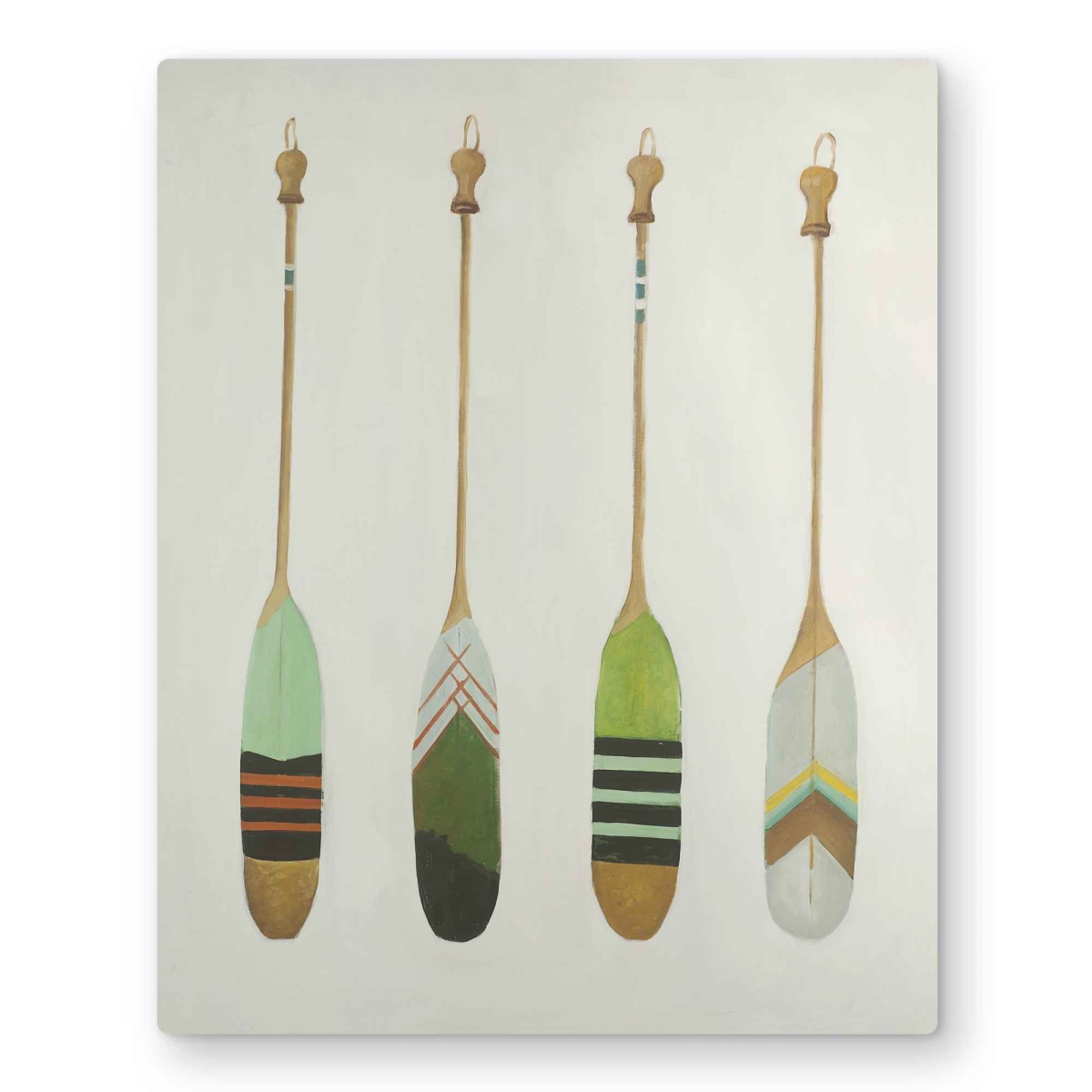 C1MP1620Z4CB42 16 x 20 in. Colorful Nautical Oars Wall Art - Man Cave Metal Print Home Decor