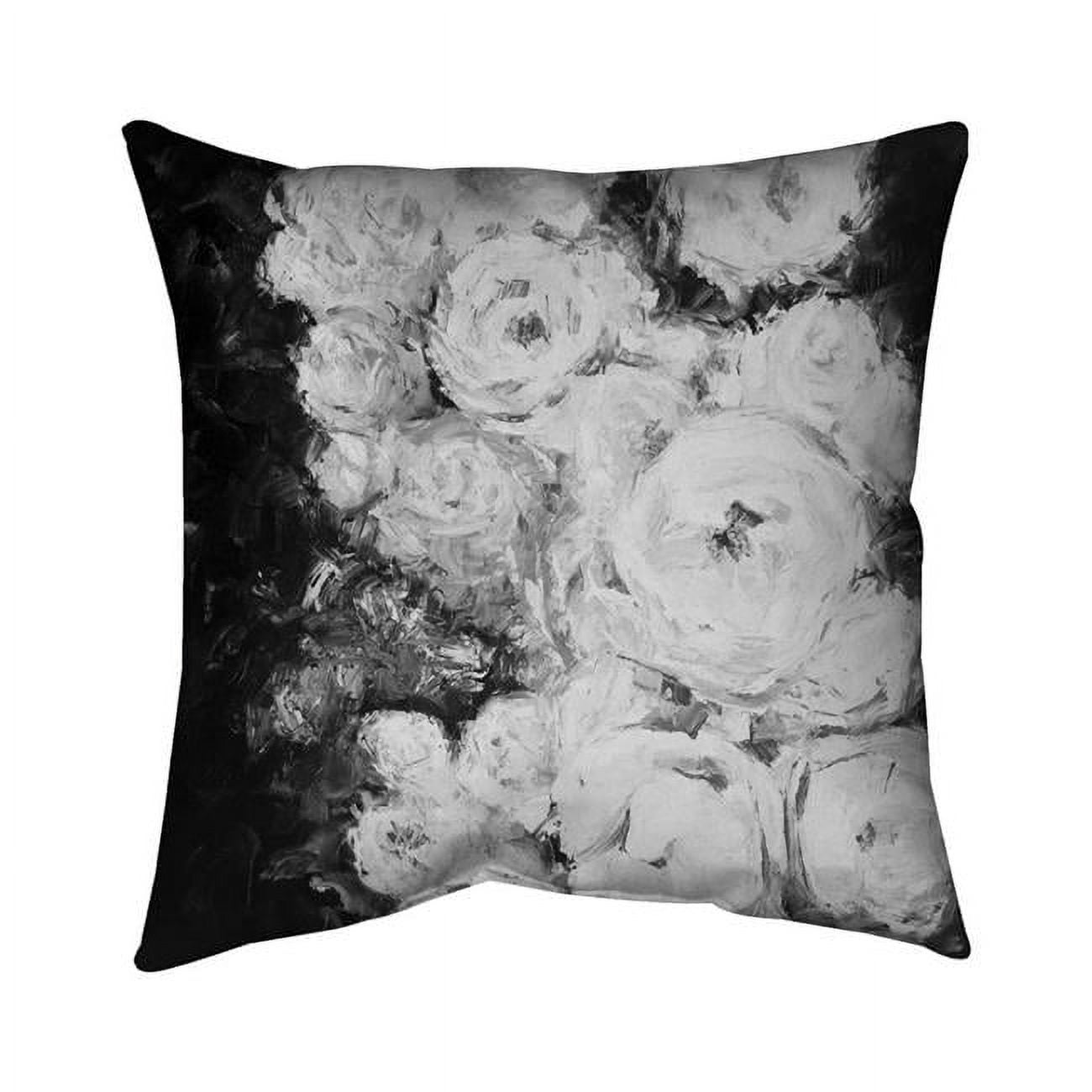 20 x 20 in. Monochrome Rose Garden-Double Sided Print Indoor Pillow