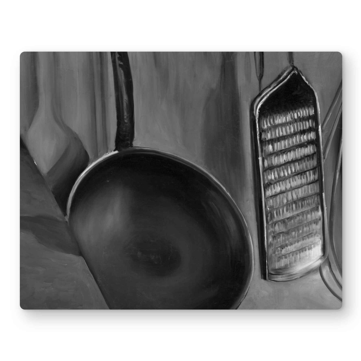 C1MP1620KLTSS7 16 x 20 in. Black & White Kitchen Metal Print Wall Art - Chef Tools Home Decor