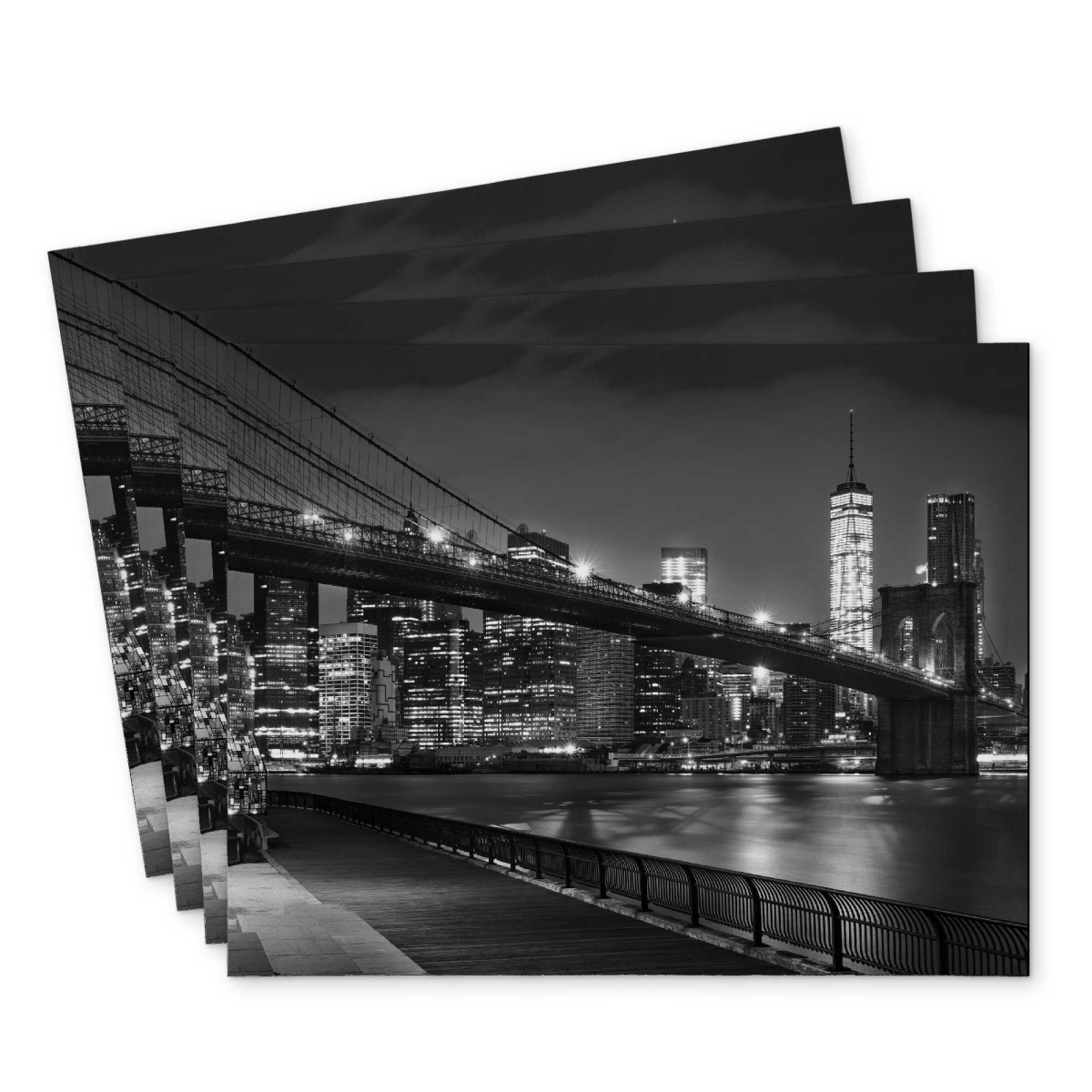 Picture of Begin Home Decor C4PP1418UGNXNA 14 x 18 in. City Under The Night Polyester Placemat for Home Decor - Set of 4
