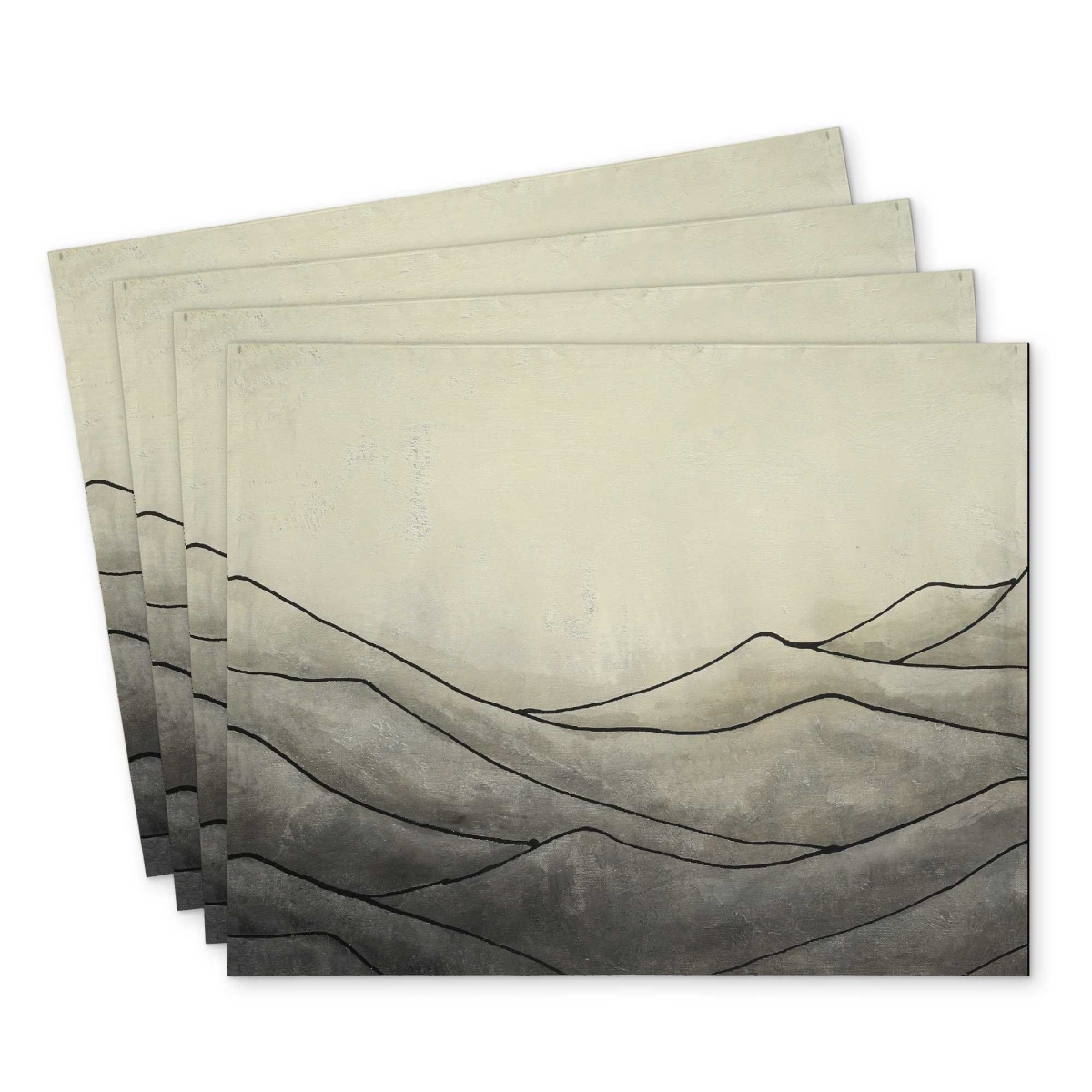 Picture of Begin Home Decor C4PP1418UHWR3R 14 x 18 in. Desaturated Waves Polyester Placemat - Stylish Home Decor - Set of 4