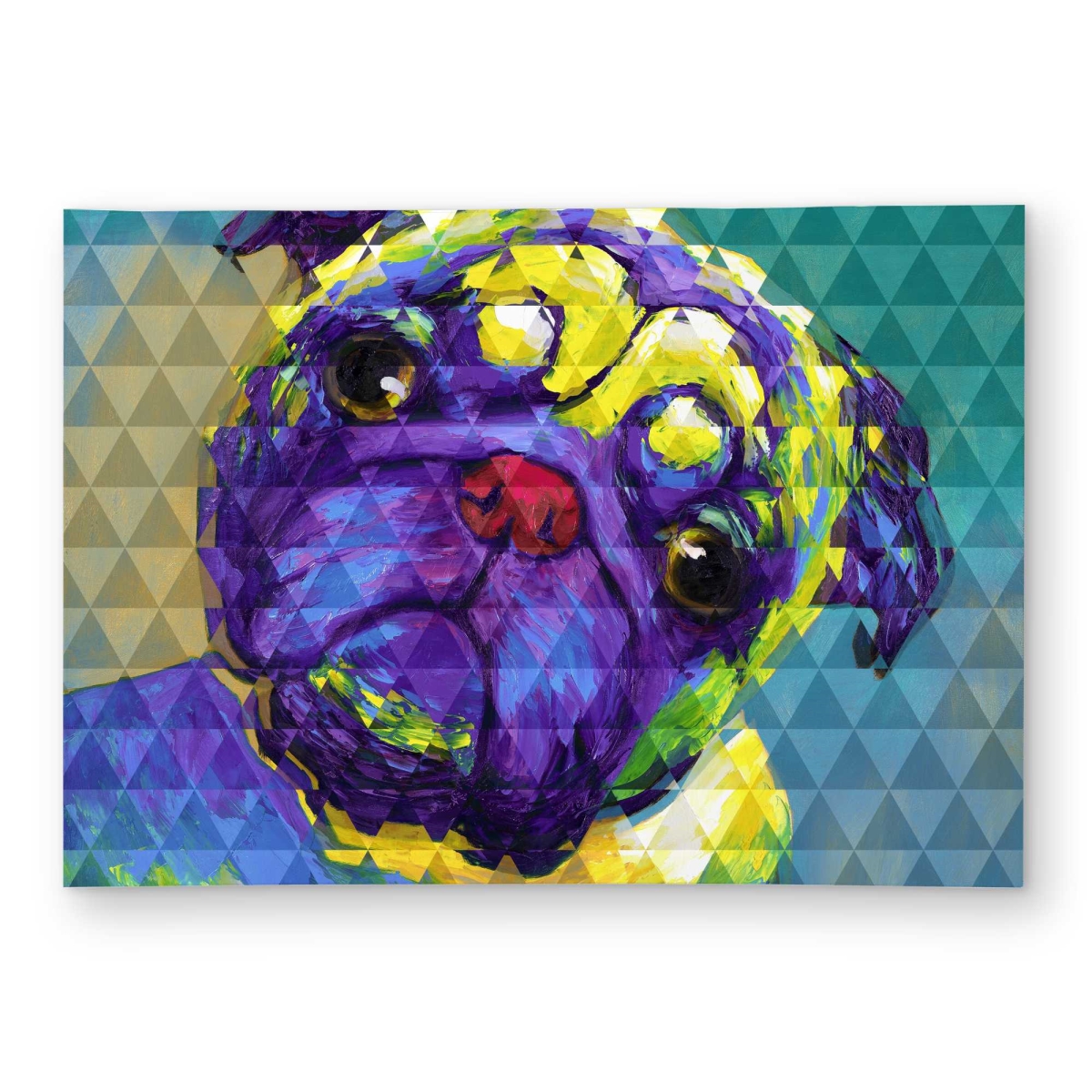 C1ROAR57390MRM 5 x 7 ft. Geometric Curious Pug - Yellow Outdoor Rectangle Area Rug