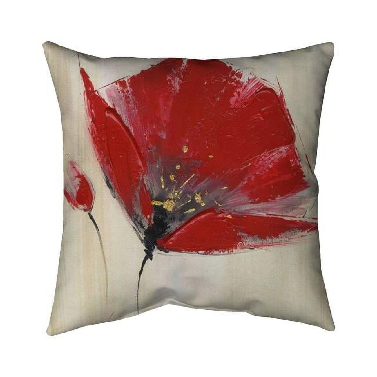 20 x 20 in. Two Red Flowers-Double Sided Print Indoor Pillow