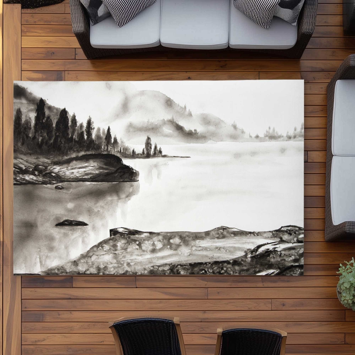 C1ROAR57AQDYO0 5 x 7 ft. Peaceful Landscape - Livingroom Landscapes Outdoor Rectangle Area Rug