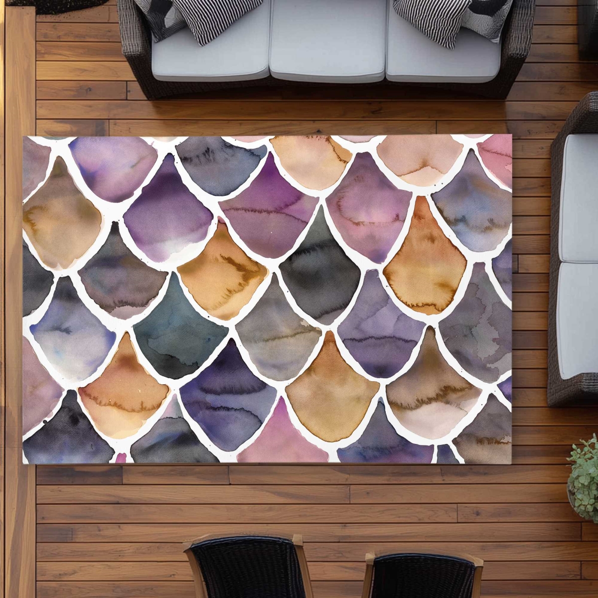 C1ROAR57FOB5QG 5 x 7 ft. Purple Like A Mermaid - Patterns Bedroom Outdoor Rectangle Area Rug