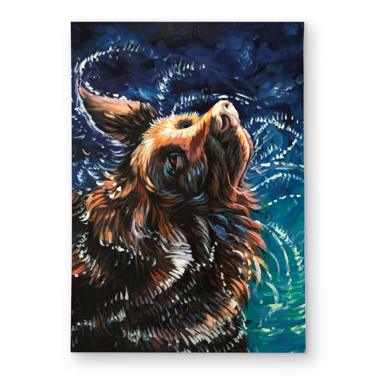 C1ROAR57G0EMSK 5 x 7 ft. Wet Golden Retriever Shaking Rectangle Area Rug - Outdoor Pet Decor