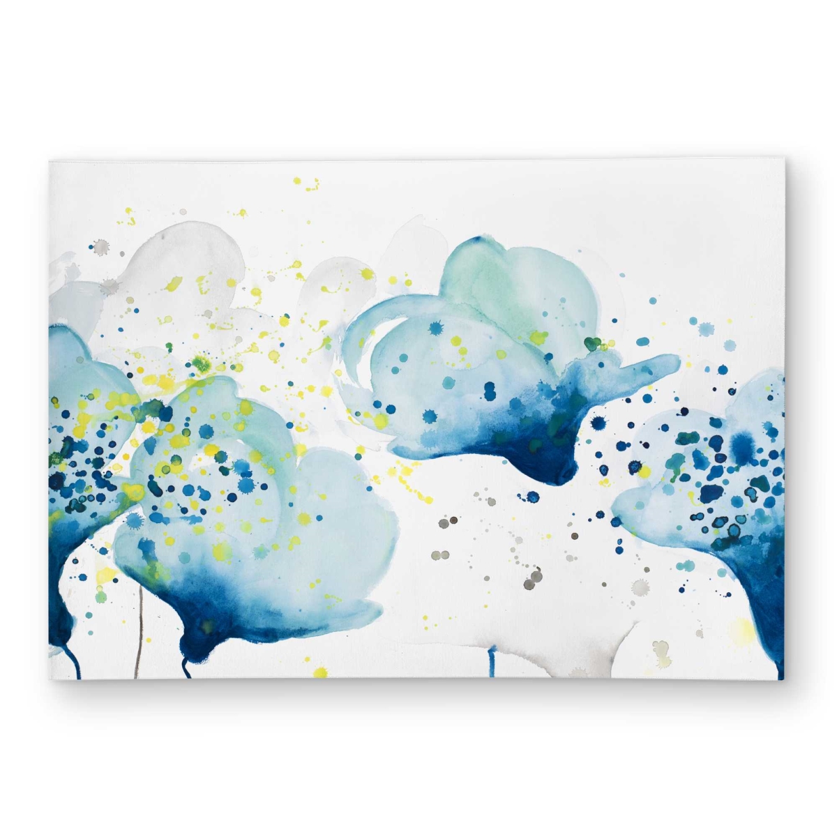 C1ROAR57JON6TH 5 x 7 ft. Dotted Paint Splash Flowers - Blue Bathroom Outdoor Rectangle Area Rug