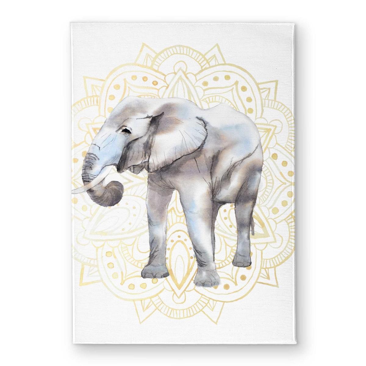 CODM17244YEC9E 17 x 24 in. Elephant on Mandalas Pattern - Bohemian Door Mat for Decor