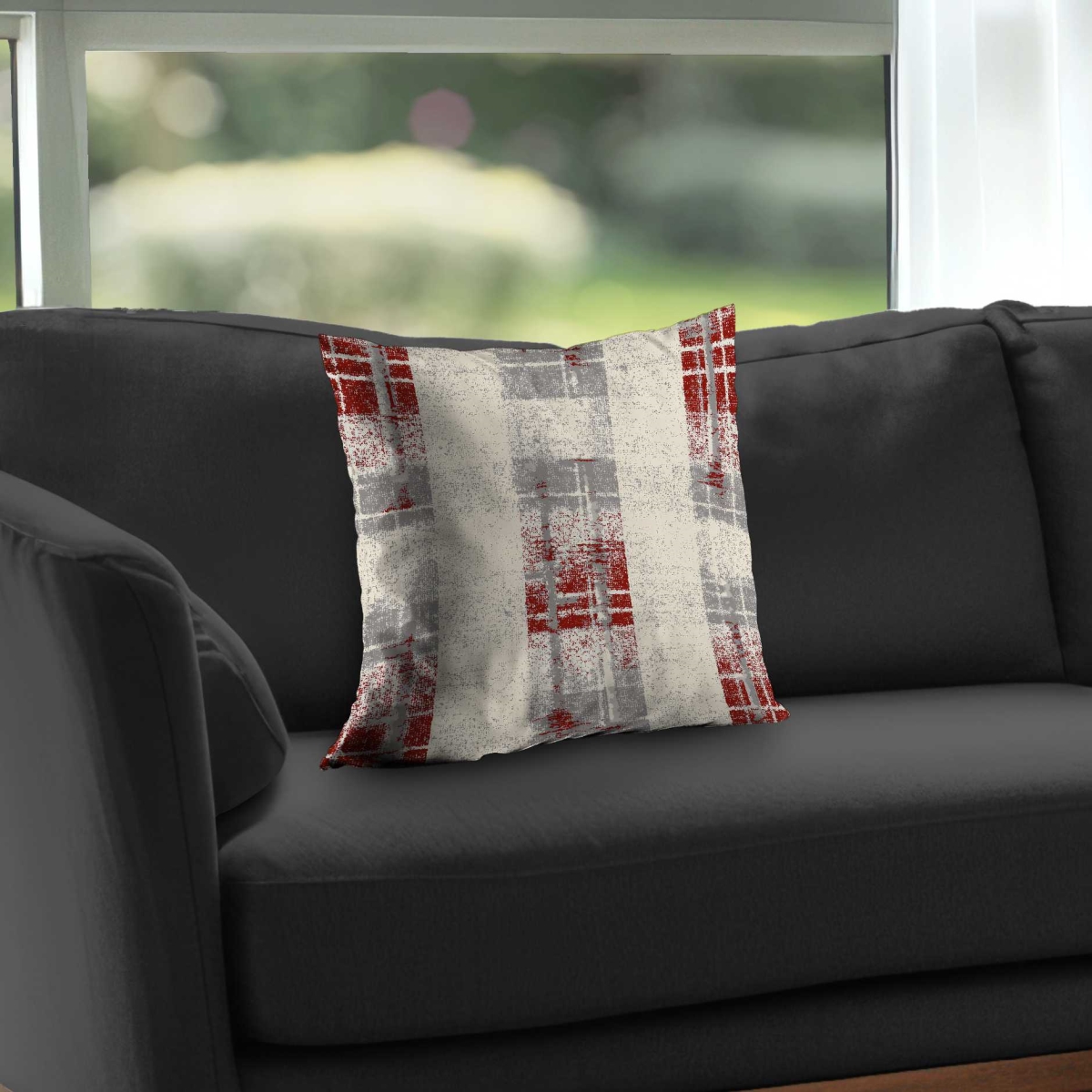 C1PC1616JXS3WL 16 x 16 in. Grunge Red Pattern - Beige Poly Twill Throw for Home Decor