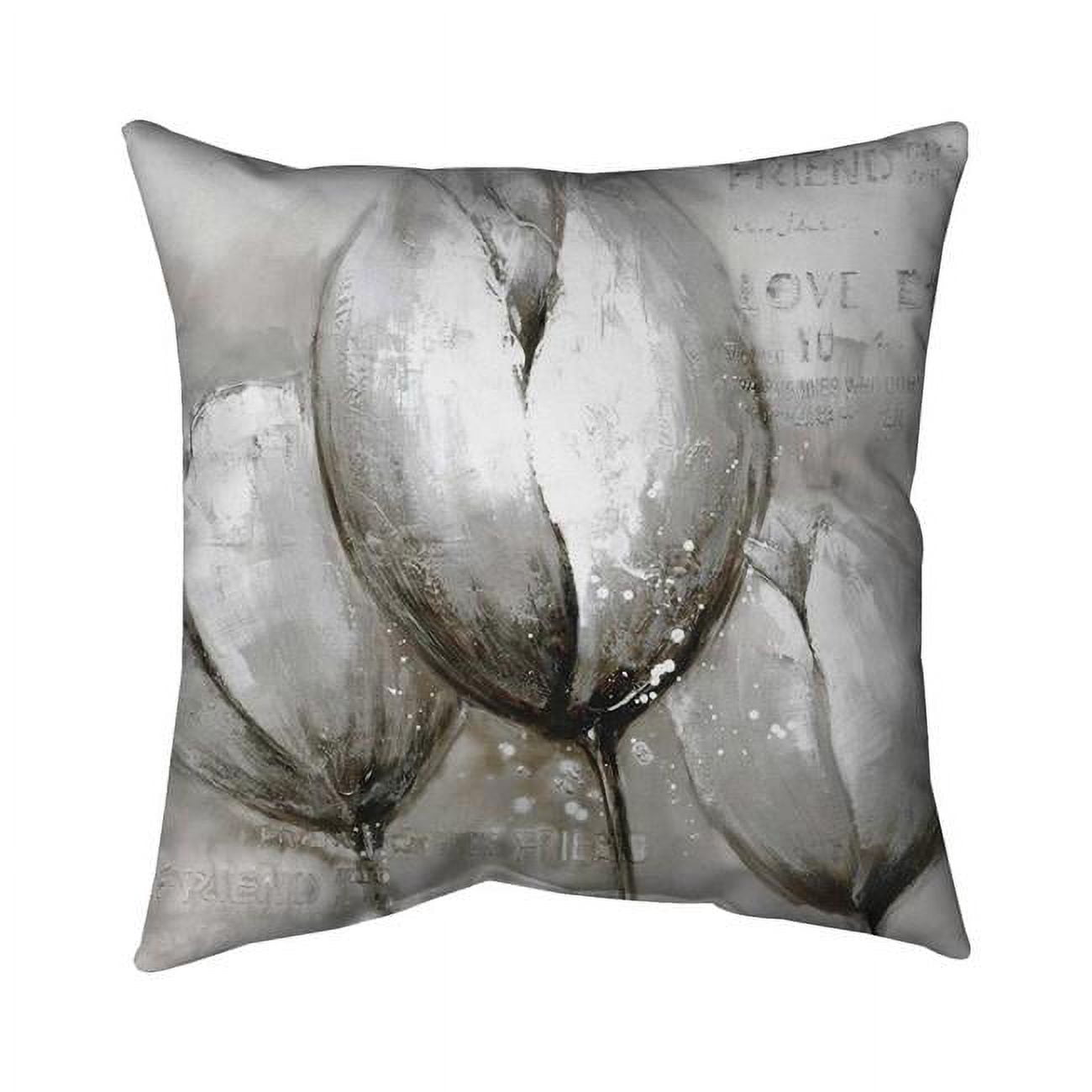 20 x 20 in. Three White Tulips-Double Sided Print Indoor Pillow
