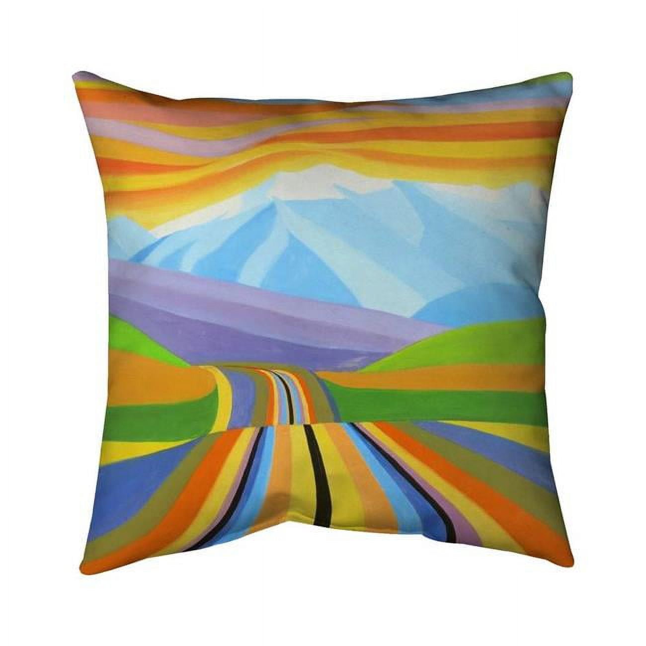 20 x 20 in. Mountain Road Multicolored-Double Sided Print Indoor Pillow