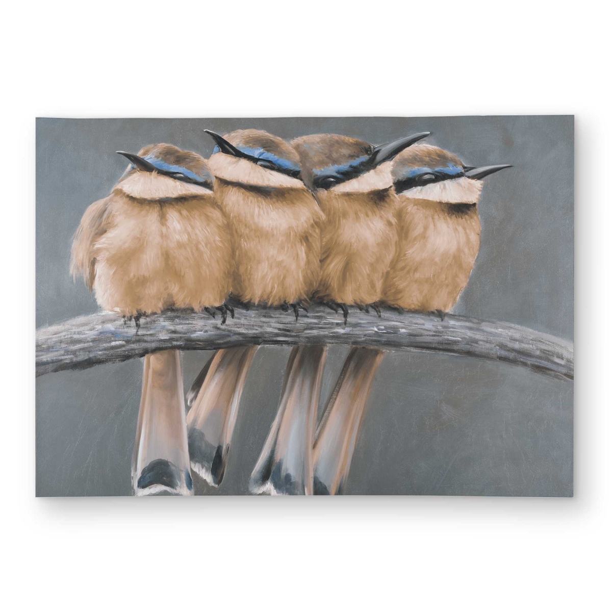 C1ROAR57XECY2M 5 x 7 ft. Four Birds on a Branch - Exotic Gray Outdoor Rectangle Area Rug