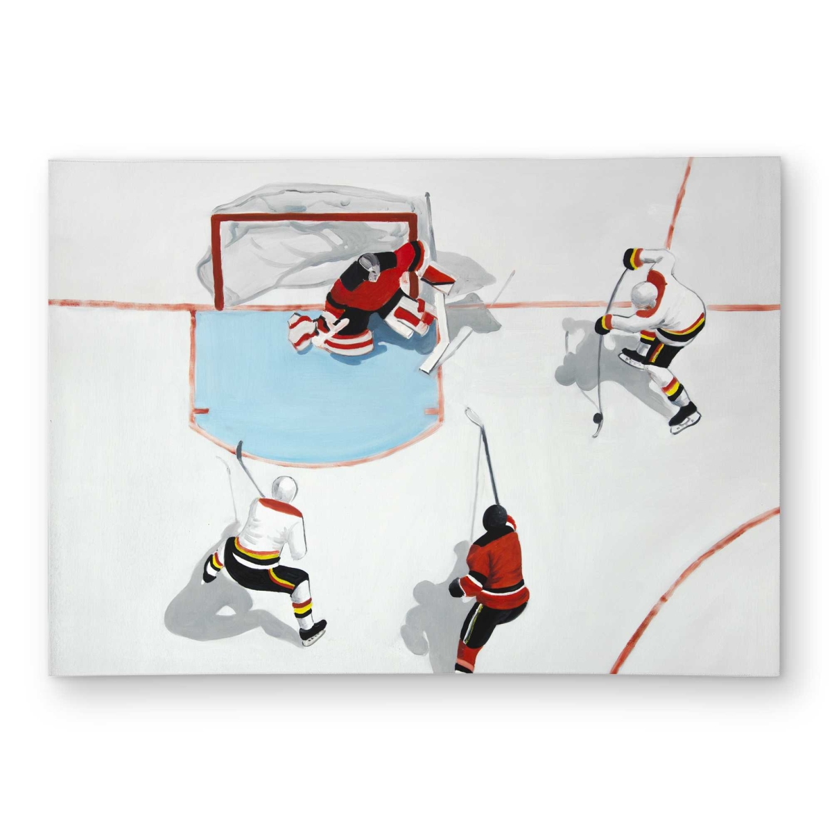 C1ROAR57ZA7JDC 5 x 7 ft. Eventful Hockey Game - White Holidays Outdoor Rectangle Area Rug