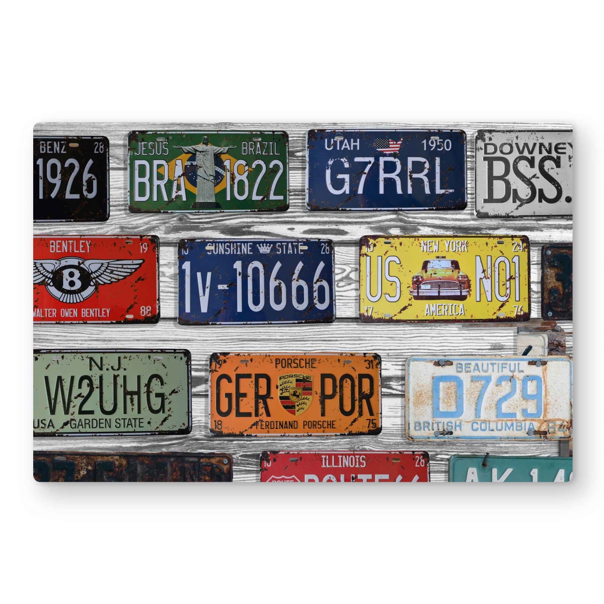 C1MP2436201YCU 24 x 36 in. Red Man Cave Metal Print Wall Art - Number Plates Home Decor