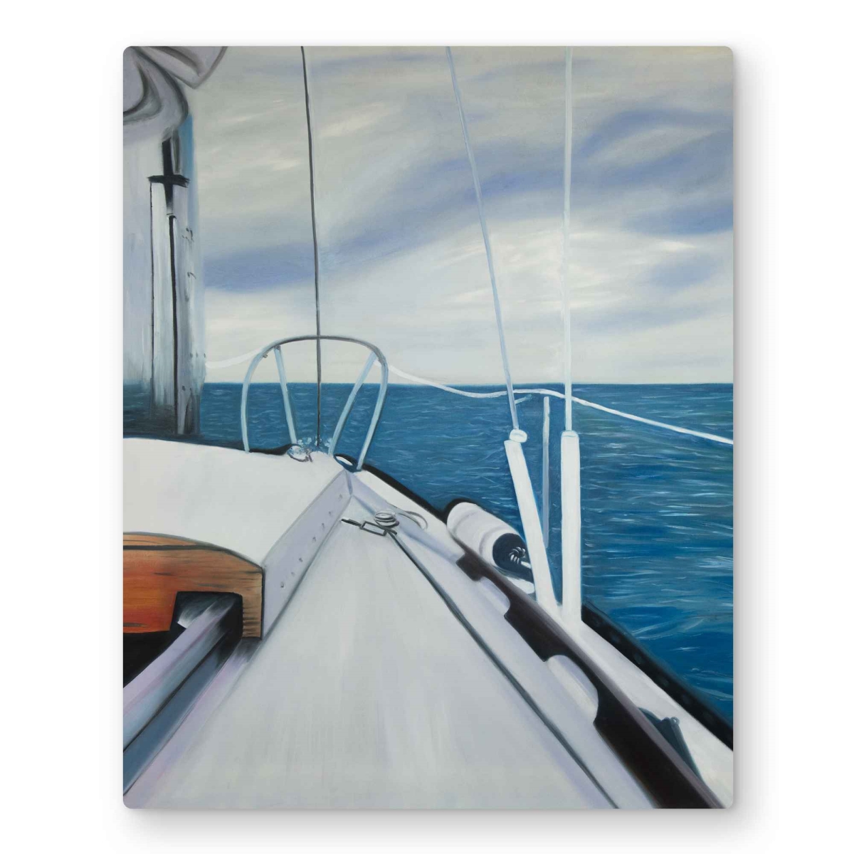 C1MP1620HIIGK6 16 x 20 in. Sail on the Water - Blue Bathroom Metal Print Wall Art for Home Decor