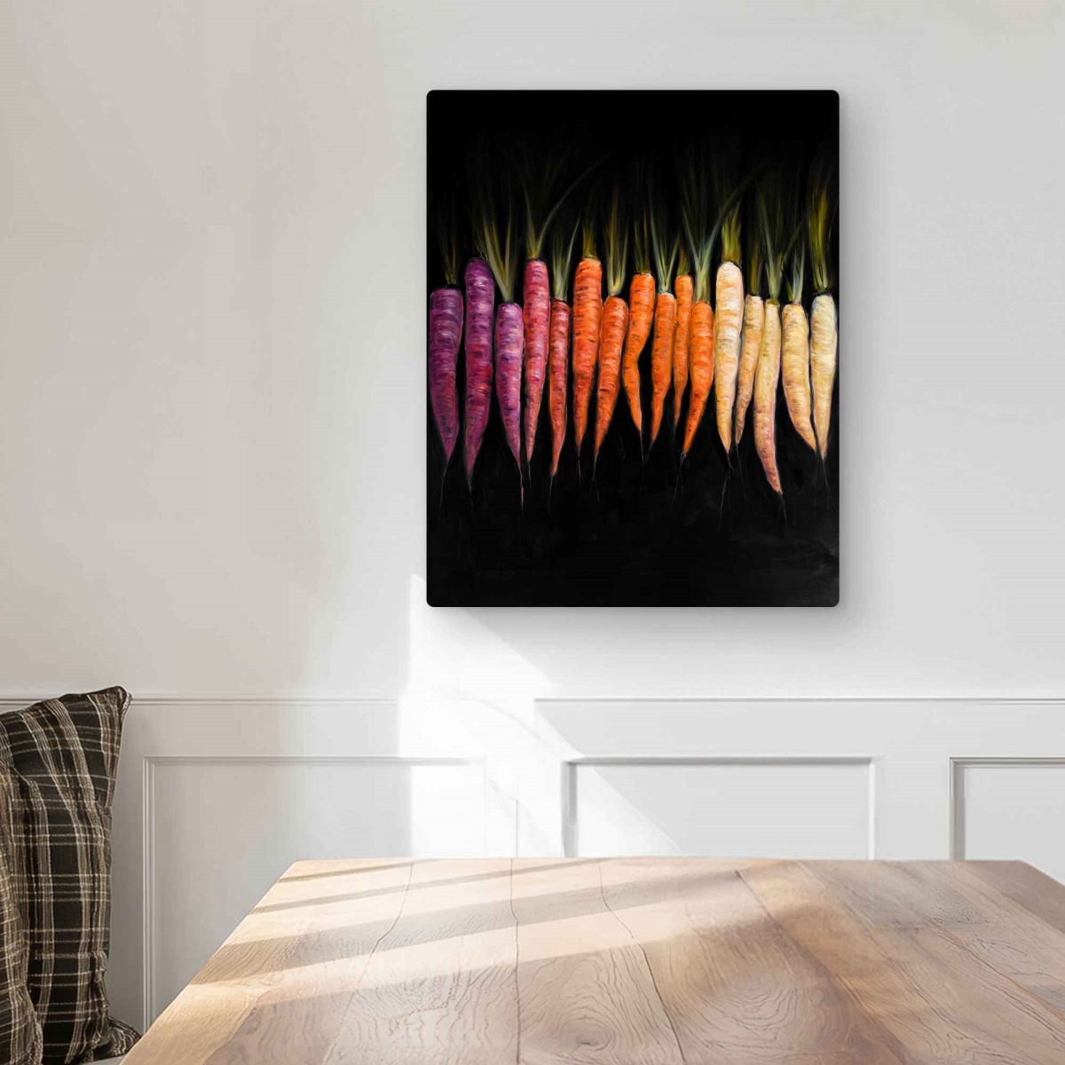 C1MP1620IOH2HE 16 x 20 in. Colorful Carrots Wall Art - Kitchen Still Life Metal Print
