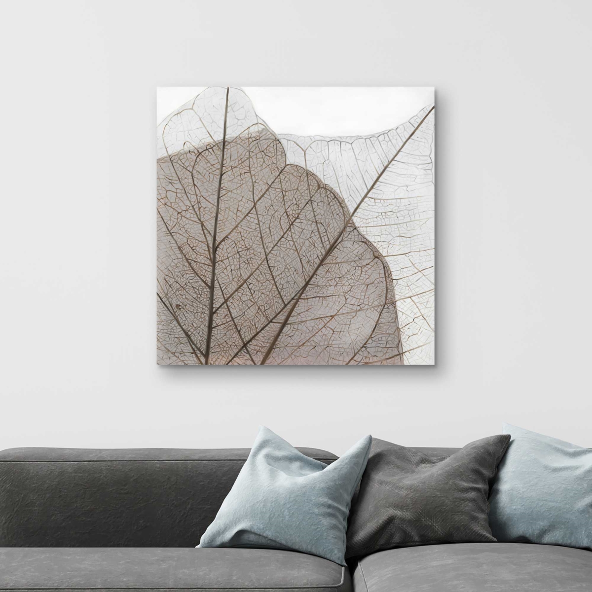 C1RC3232G1N0KO 32 x 32 in. Translucent Dried Leaves - Rustic Floral Canvas Home Decor